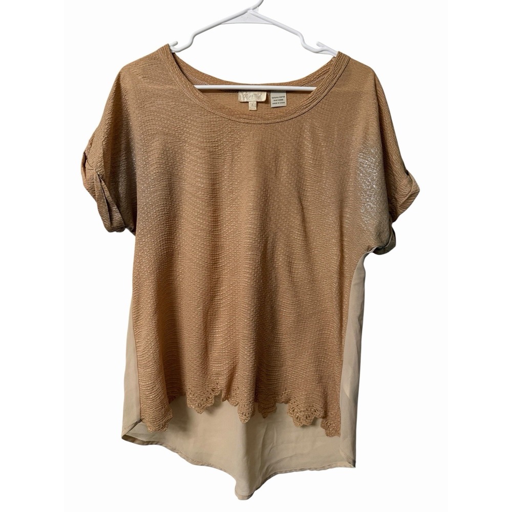 Miss Me Textured High Low Chiffon Blouse Western Boho Oversized Top